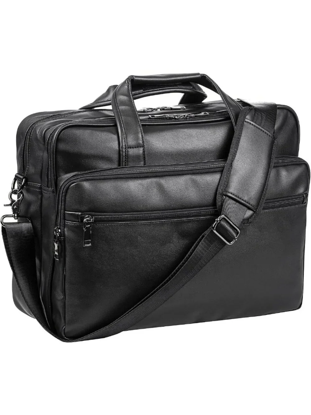 Stylish Leather Laptop Messenger Bag for Men - 15.6